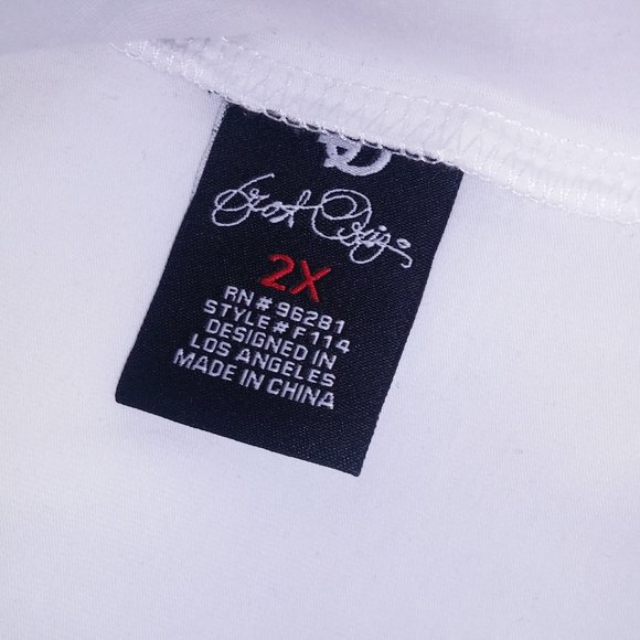 Frost Originals T Shirt Mens 2X White Chic Magnet Rhinestone Bling Stretch - Picture 12 of 13